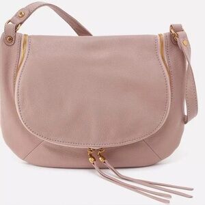 HOBO Fern Medium Shoulder Bag Pebbled Leather Blush Pink EUC